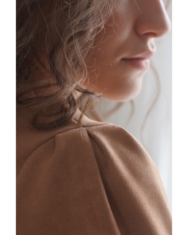 Robe beige effet daim