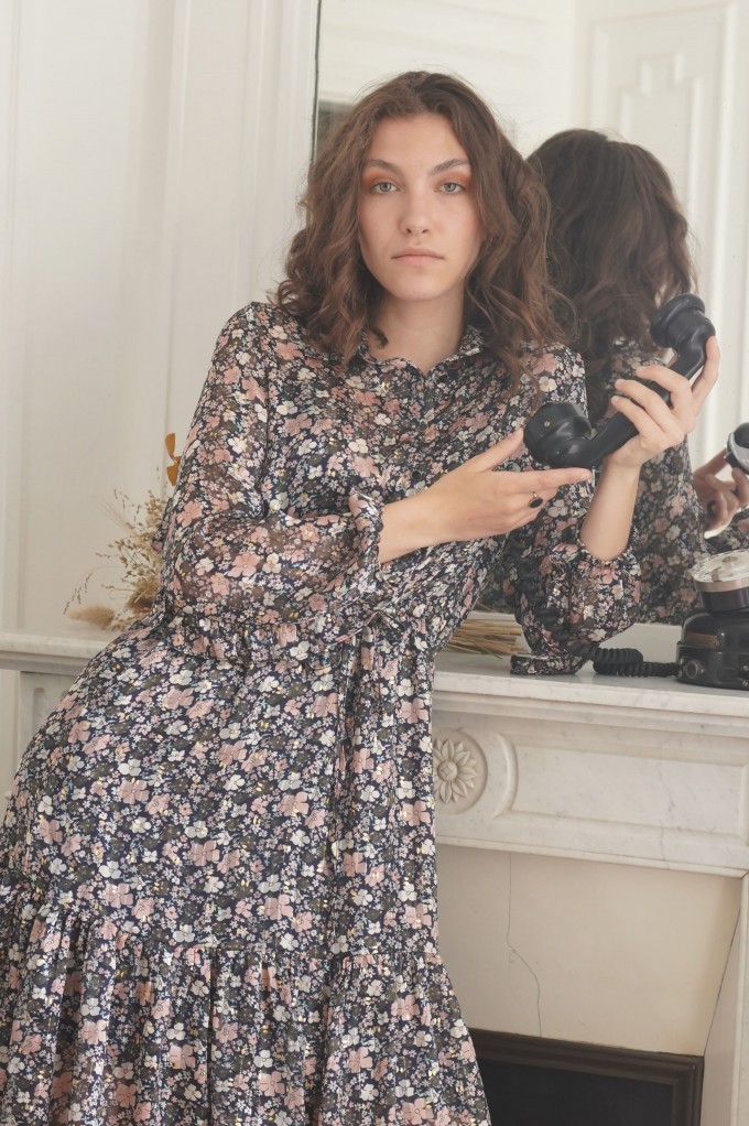 Robe longue motifs fleuris