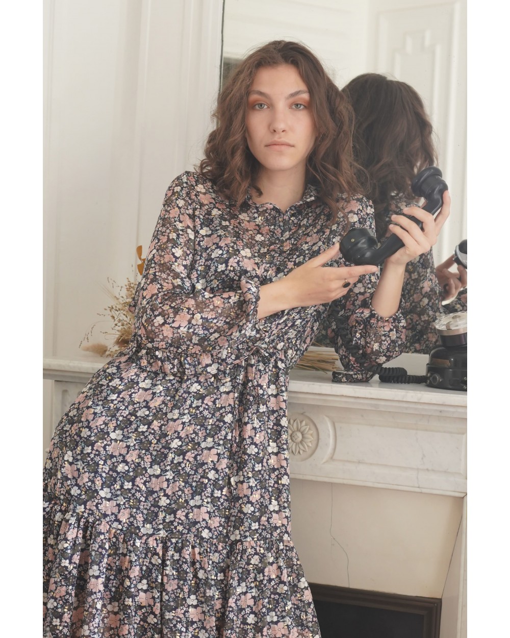 Robe longue motifs fleuris