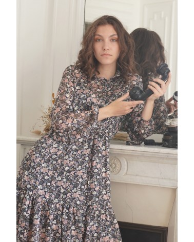 Robe longue motifs fleuris