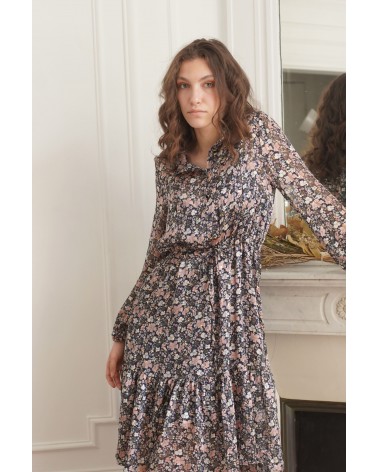 Robe patineuse avec fleurs