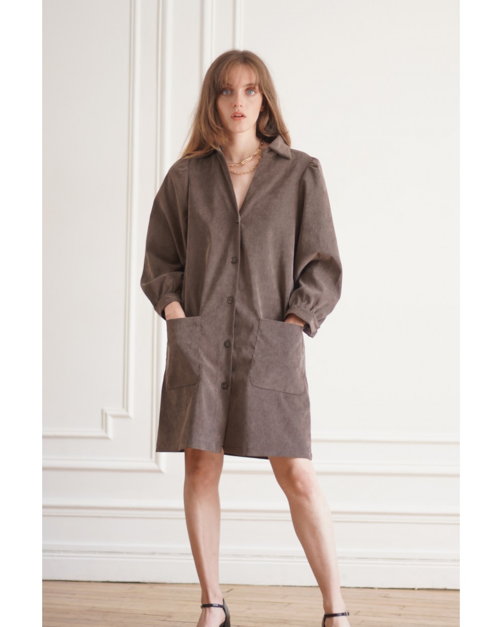 Robe marron style écolier