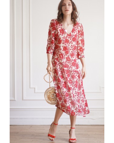 Robe longue à motifs fleuris