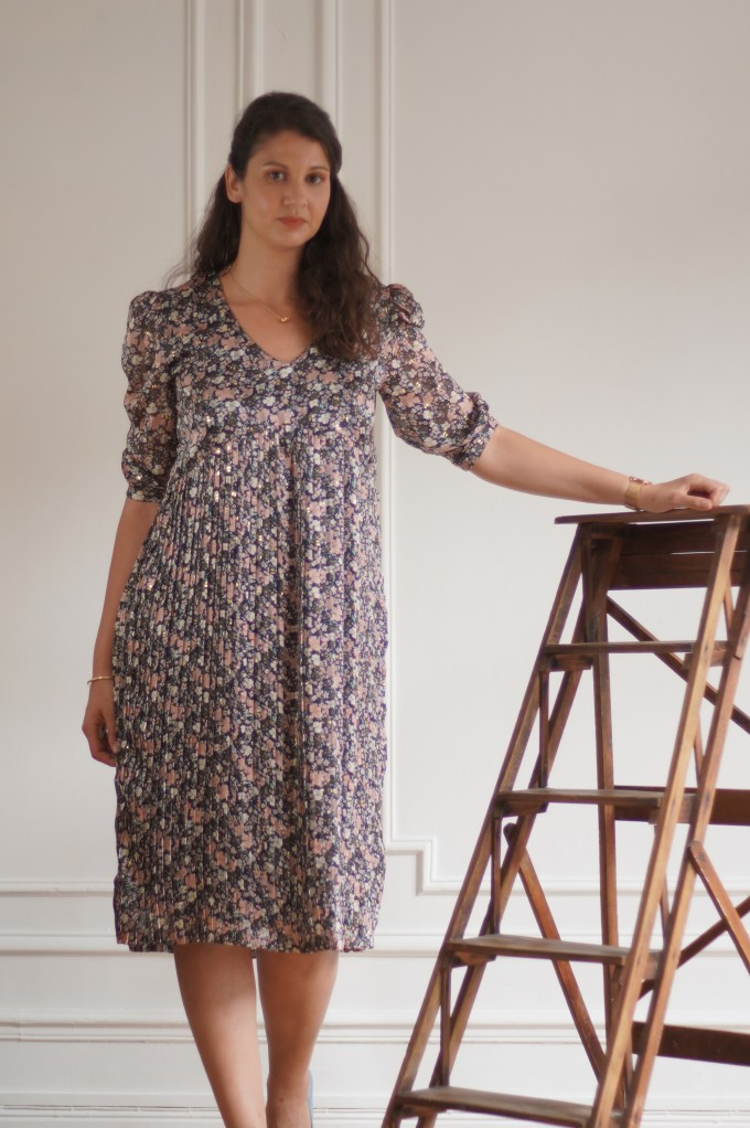 Robe manches trois-quarts