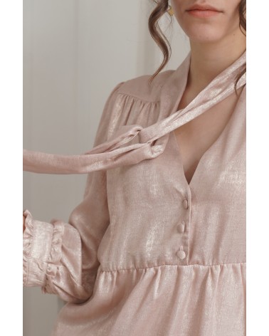 Robe décolleté en V avec noeud