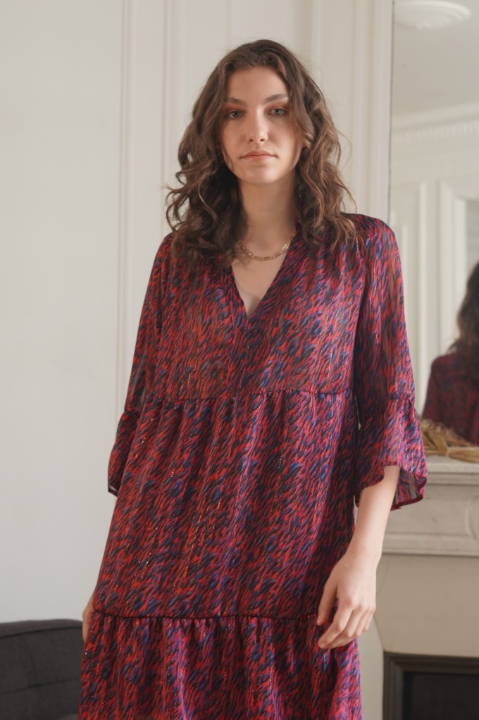 Robe motif à volants