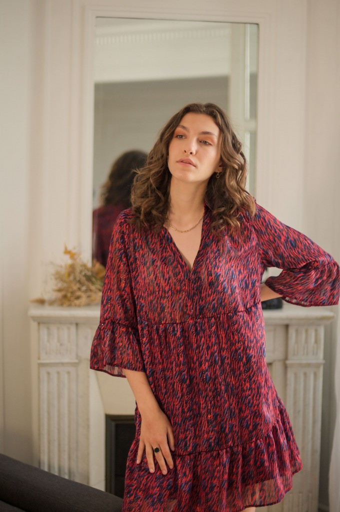 Robe col chemise en V