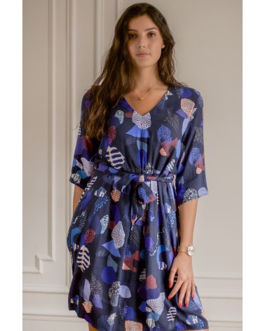 Robe midi cintrée à motifs
