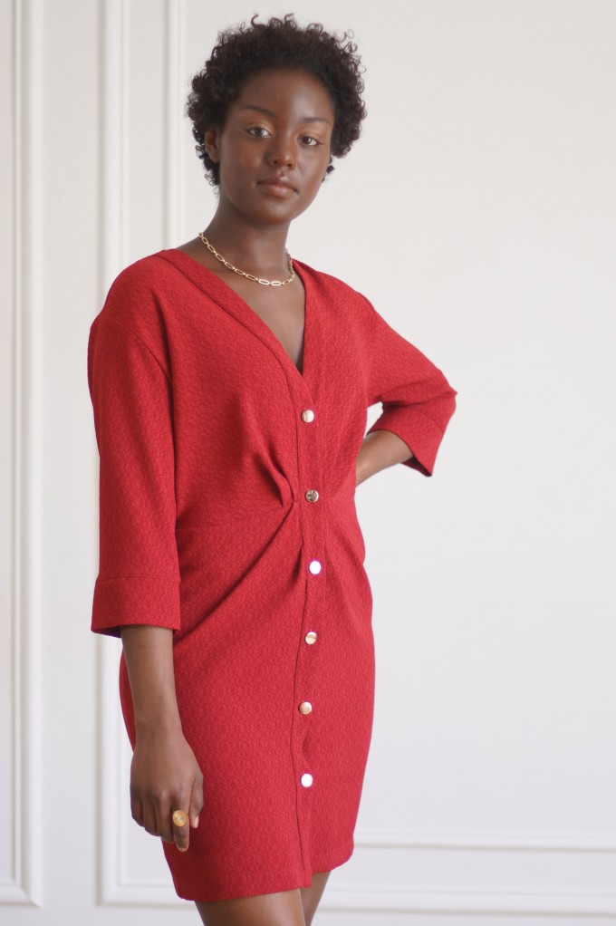 Robe droite bordeaux