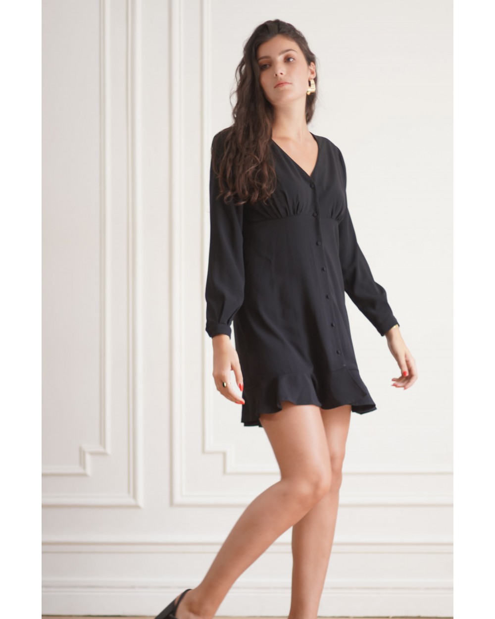 Robe courte à manches longues